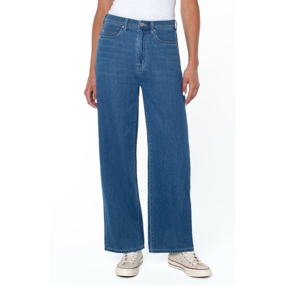 Liverpool Blue Wide Leg Flare Jeans